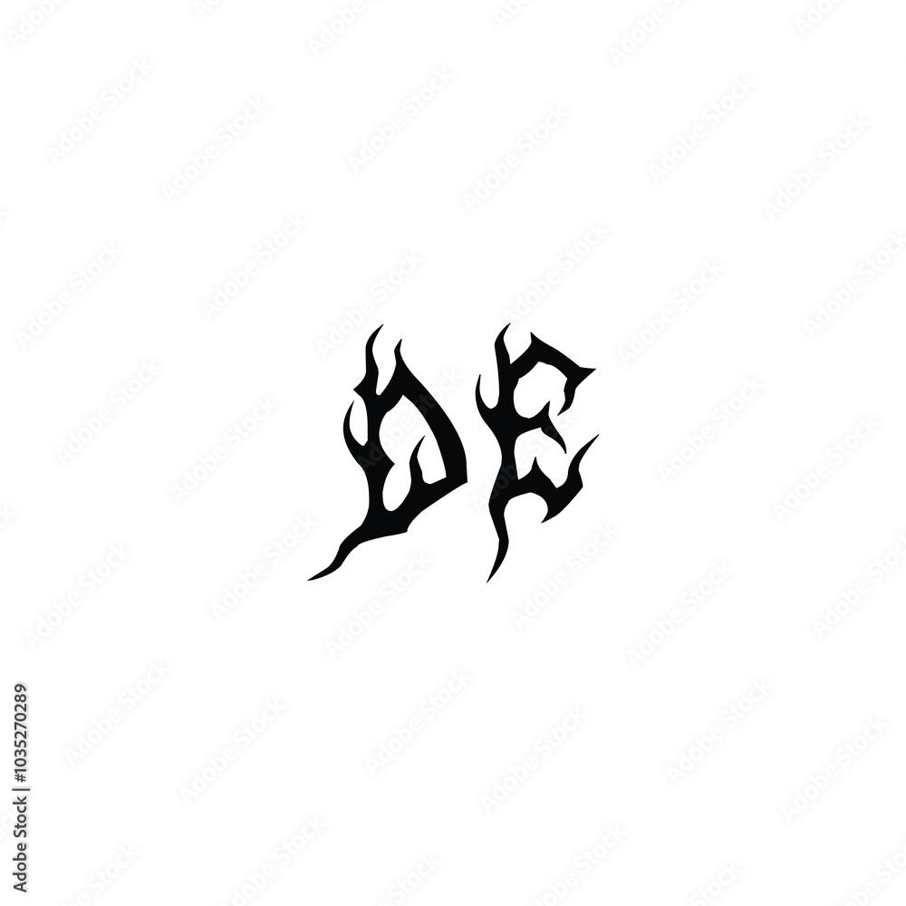 Obraz premium DE monogram logo design letter text name symbol monochrome logotype alphabet character simple logo