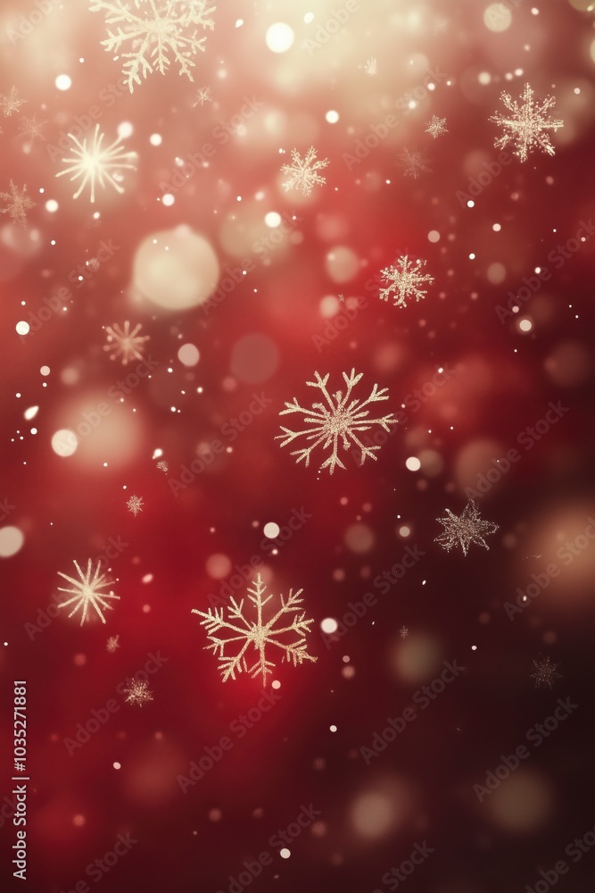 A festive holiday background featuring glowing bokeh lights and sparkling snowflakes on a warm gradient of orange and red. Perfect for Christmas and winter-themed designs, greeting cards, invitations, A festive holiday background featuring glowing bokeh lights and sparkling snowflakes on a warm gradient of orange and red. Perfect for Christmas and winter-themed designs, greeting cards, invitations,