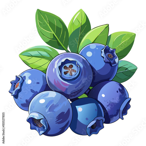 A cluster of ripe blueberries, freshly picked and ready to eat.  Their vibrant blue color and juicy texture make them a perfect summer treat.  Enjoy them on their own, or add them to smoothies.