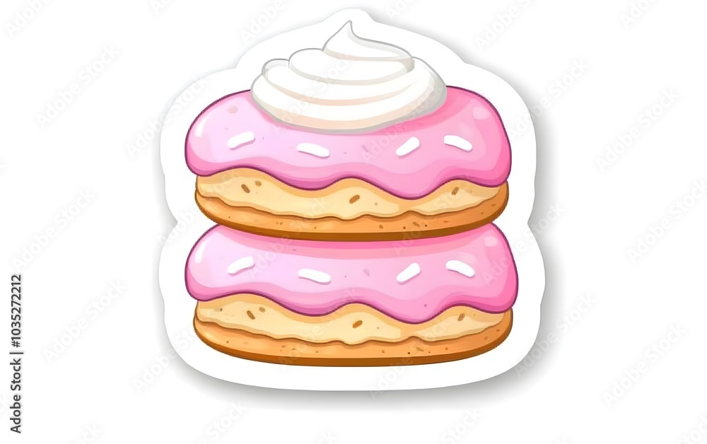 Sticker of cookie dough swirl in soft pastel colors, minimalistic and isometric, perfect for a playful baking and cooking sticker set Sticker of cookie dough swirl in soft pastel colors, minimalistic and isometric, perfect for a playful baking and cooking sticker set