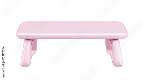 Stylish pink table on white isolate background, ideal for modern decor and furniture design projects.