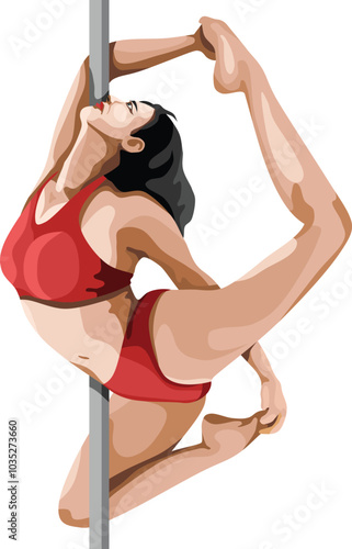 Pole Dancing Girl Action Sport