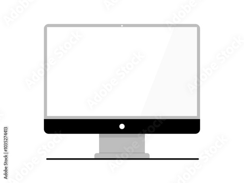 Empty digital desktop monitor display flat design
