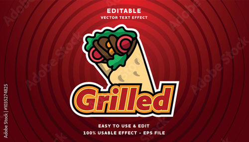 grilled editable logo and text effect