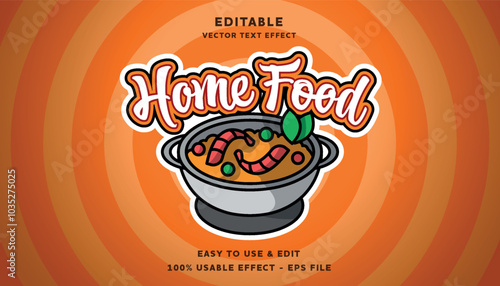 home food editable logo and text effect