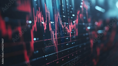 Abstract financial trading graph, focusing on the stock market and economic data - 