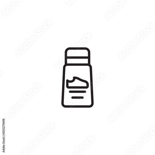 Icon of a shoe care cream bottle. Tall, narrow bottle for shoe care cream. Editable icon.