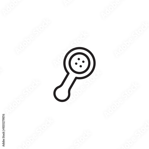 A line drawing of a brush. Round showerhead with multiple holes. Editable icon.