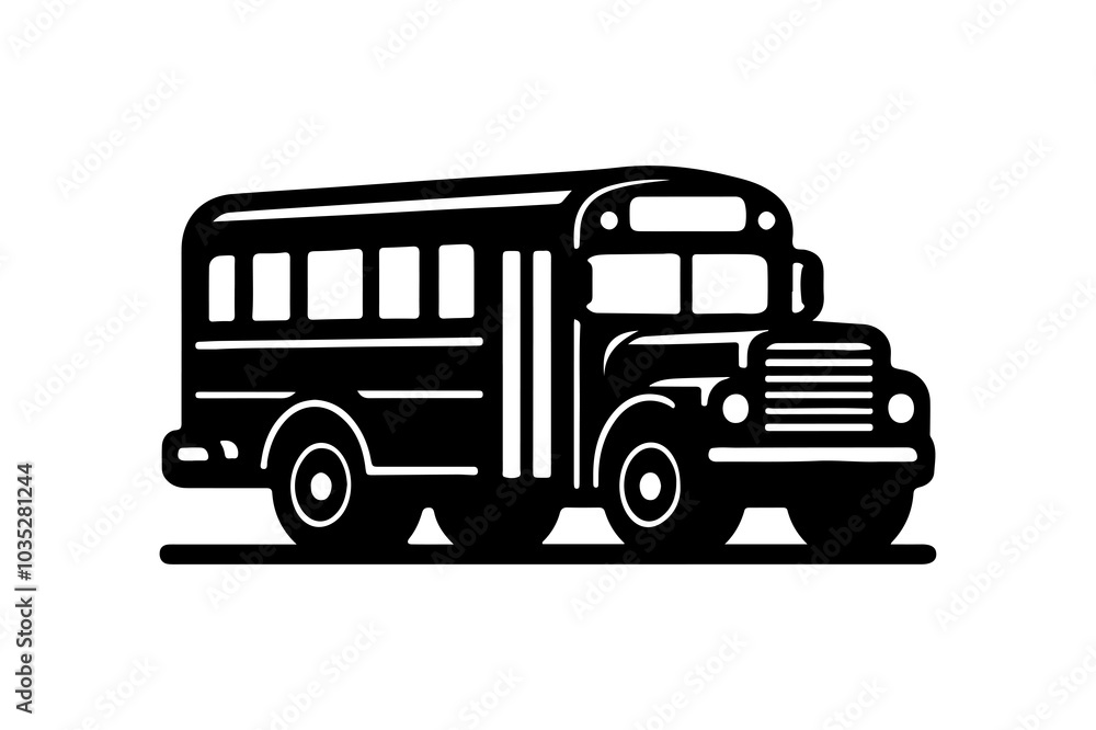 Side view bus icon , isolated on white background Side view bus icon , isolated on white background
