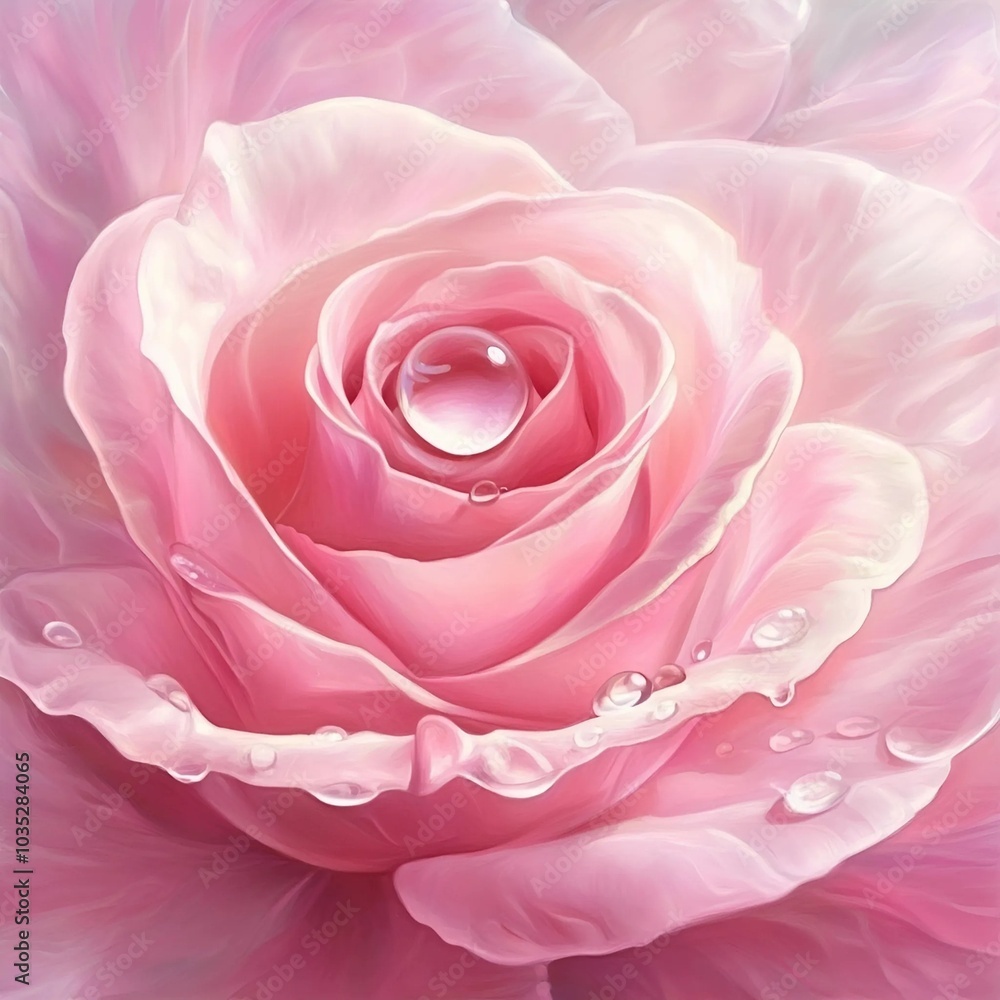 A macro shot of a rose with raindrops. A macro shot of a rose with raindrops.