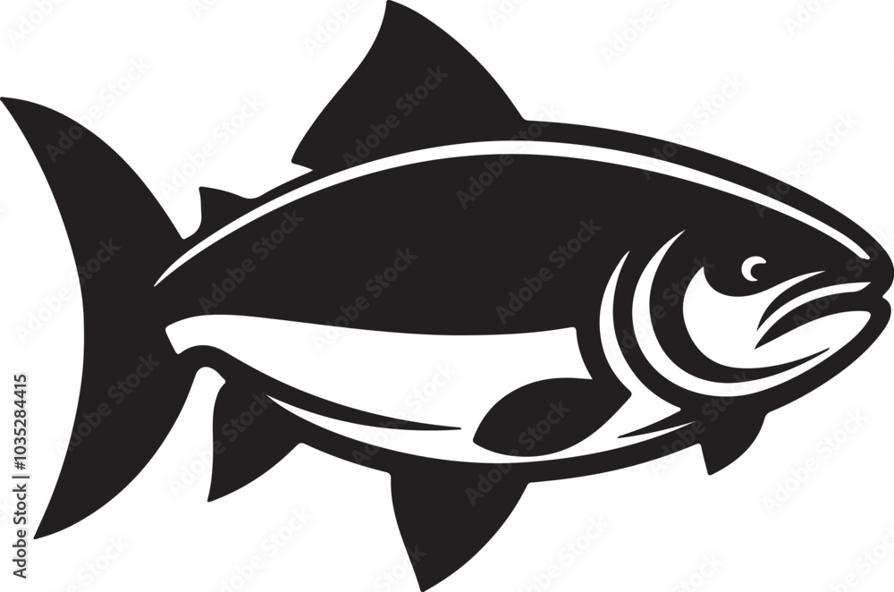 Salmon fish silhouette vector icon. Salmon fish silhouette vector icon.