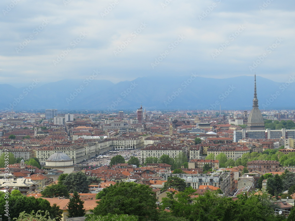 Fototapeta premium Vista dalla Villa della Regina, Torino, Piemonte, Italia