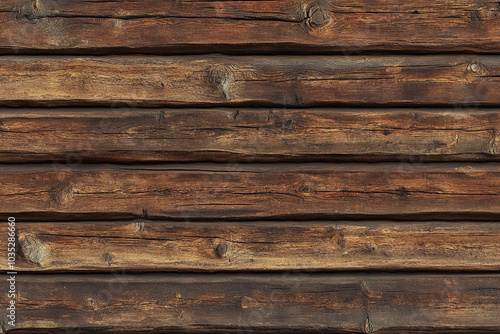 Rustic wooden planks in varying shades of brown arranged in a horizontal pattern for a natural, textured look. Generative AI