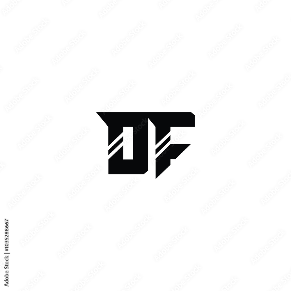 Fototapeta premium DF monogram logo design letter text name symbol monochrome logotype alphabet character simple logo