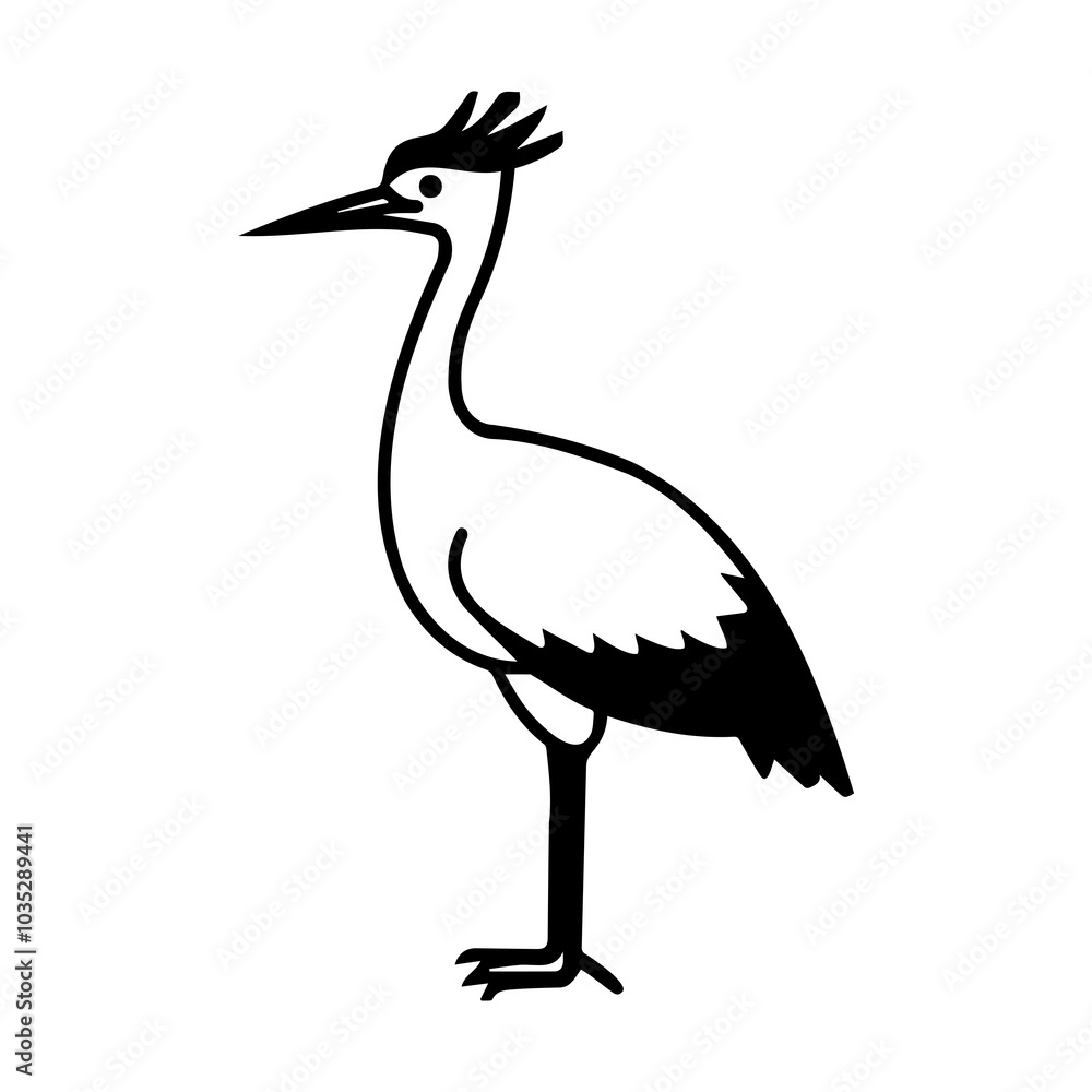 Fototapeta premium Simple Black and White Bird Illustration