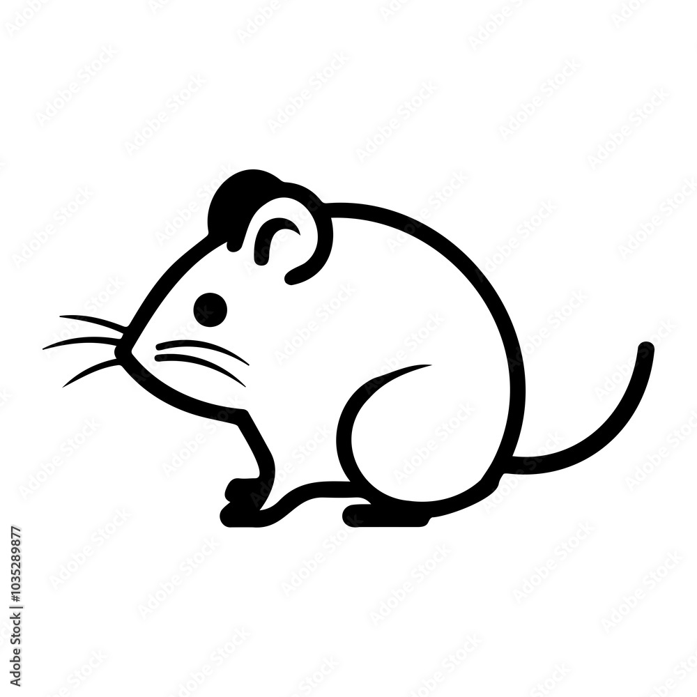 Fototapeta premium Cute Minimalist Mouse Illustration for Design Projects