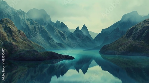 Serene Mountain Lake Reflection - Tranquil Landscape Photography