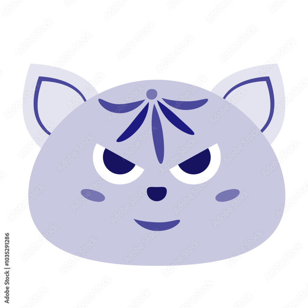 Cartoon angry cat head Cartoon angry cat head
