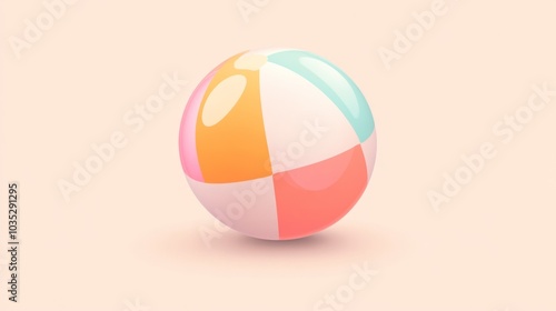 A colorful ball with a white stripe