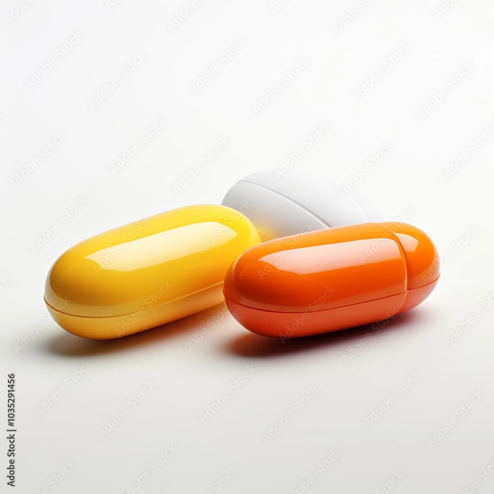 pills and capsules with white background Generative AI pills and capsules with white background Generative AI