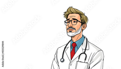 Doctor comfort isolated with white highlights, png