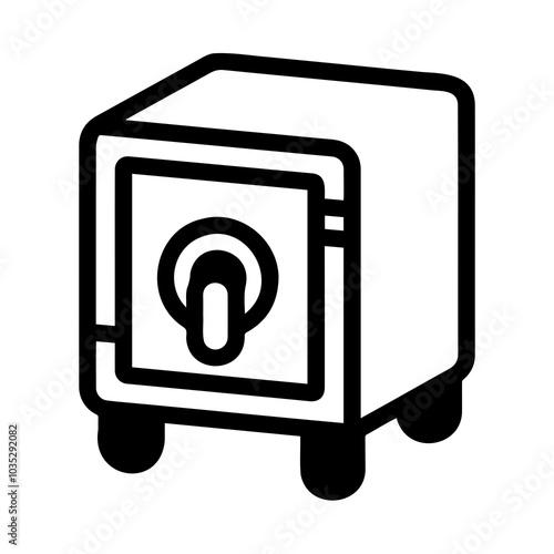 Simple Line Art of a Safe Icon for Security Concepts