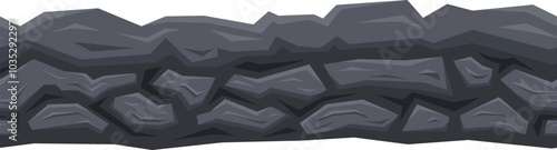 Stone ground seamless surface. Game rock floor