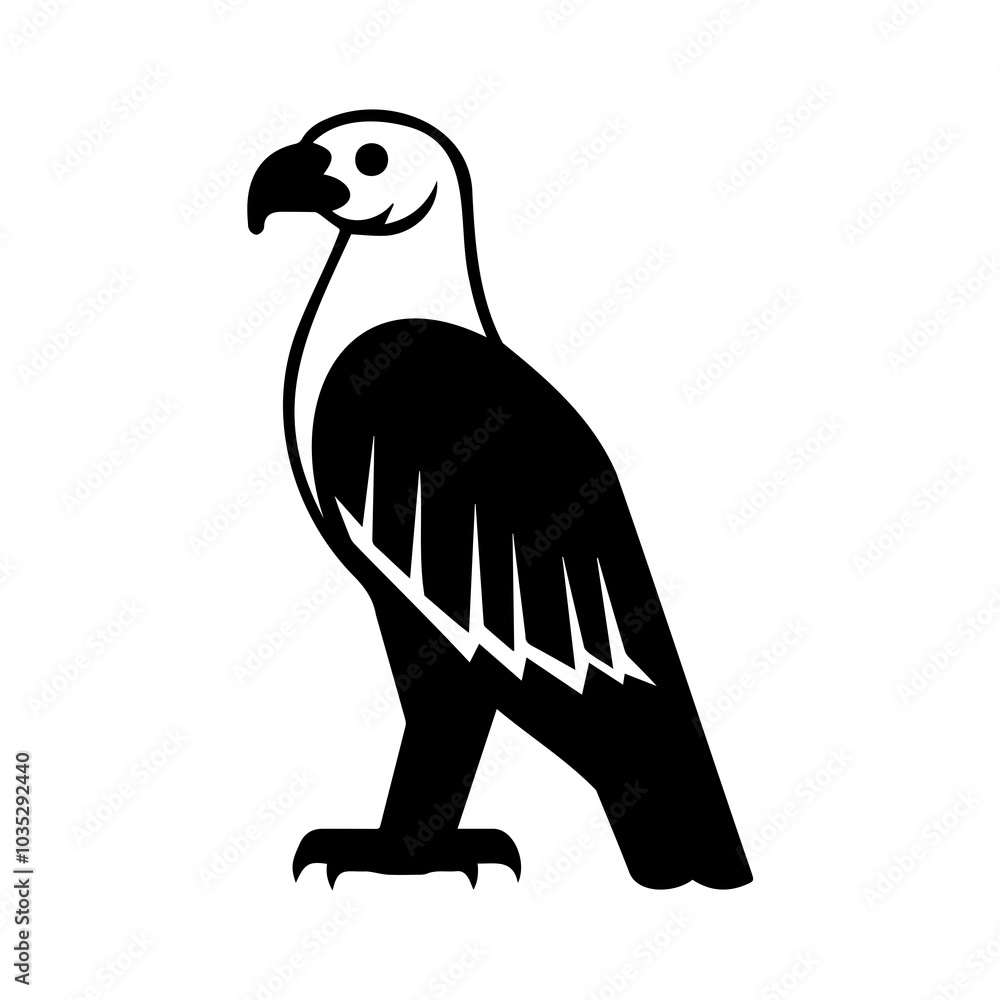 Obraz premium Elegant Black Silhouette of a Bird of Prey