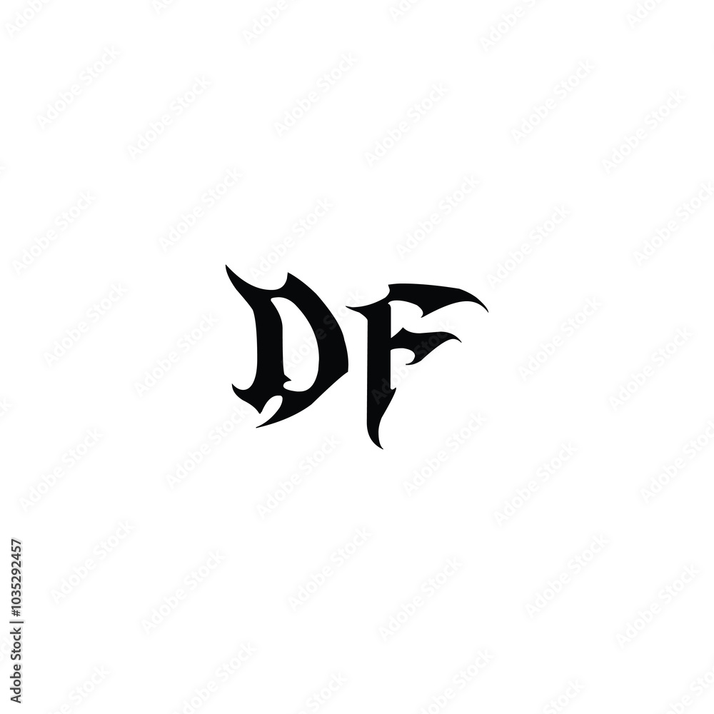 Fototapeta premium DF monogram logo design letter text name symbol monochrome logotype alphabet character simple logo
