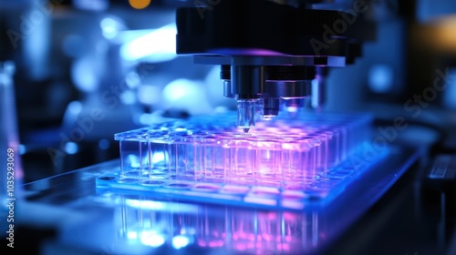 Bioengineered tissues, artificial skin or muscle being created, biolab technology, high-tech medical environment