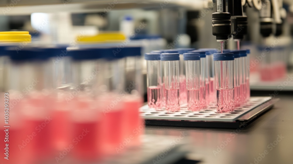 Bioengineered tissues, artificial skin or muscle being created, biolab technology, high-tech medical environment Bioengineered tissues, artificial skin or muscle being created, biolab technology, high-tech medical environment