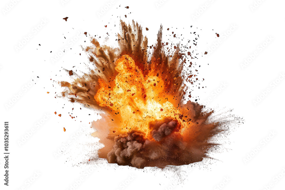 Vibrant Fire Explosion on White Background Perfect for Dynamic Visuals in Design Projects and Media Applications Vibrant Fire Explosion on White Background Perfect for Dynamic Visuals in Design Projects and Media Applications