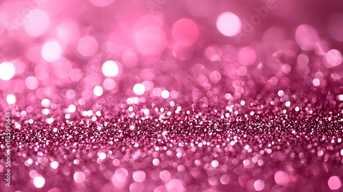 Sparkling Pink Glitter Background: Shimmering Texture and Bokeh Lights