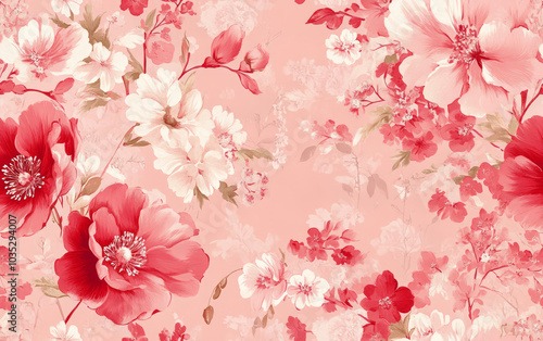 Retro style floral texture art background