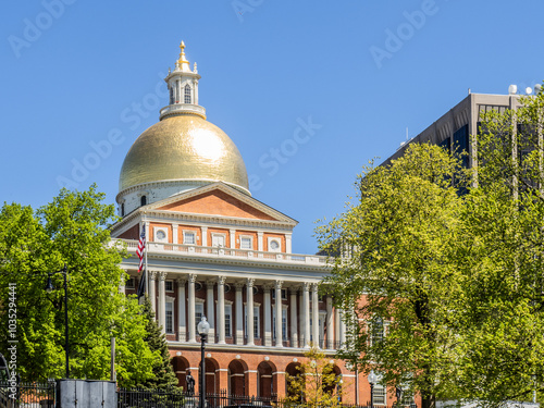  Boston's Massachussett's State House in USA