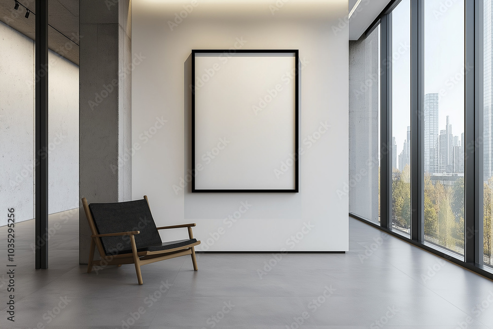 minimalist interior space featuring a mockup of a frame for an art painting on the wall with beautiful interior minimalist interior space featuring a mockup of a frame for an art painting on the wall with beautiful interior