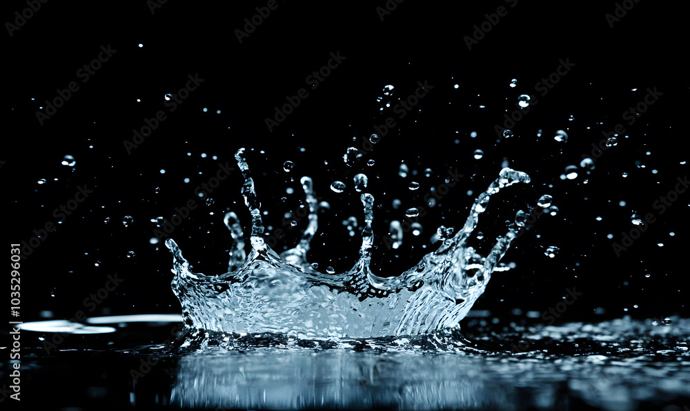 Dynamic Water Droplets Isolated on Black Background – High-Speed Captures, Ripples, Splashes, and Mist in Elegant Motion Dynamic Water Droplets Isolated on Black Background – High-Speed Captures, Ripples, Splashes, and Mist in Elegant Motion