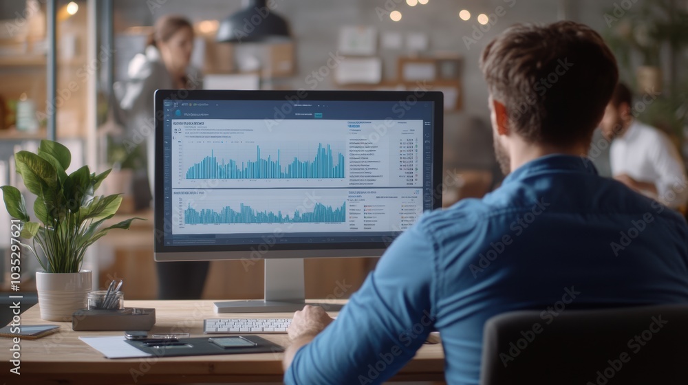 Businessman Analyzing Data. Businessman Analyzing Data.