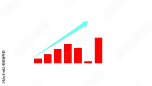 business graph icon and business chart illustration. business chart growth concept on black background.