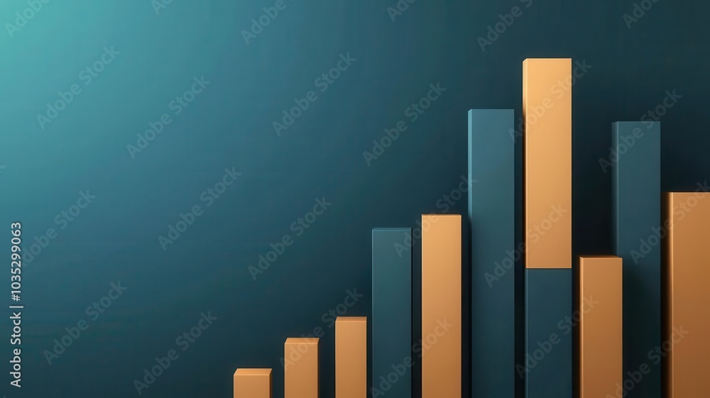 3D bar graph illustrating projected returns on investment, with taller bars representing future profit and return rates over time 3D bar graph illustrating projected returns on investment, with taller bars representing future profit and return rates over time