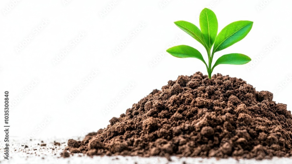 A photostock images of a pile of soil, isolated on white background, High Quality A photostock images of a pile of soil, isolated on white background, High Quality