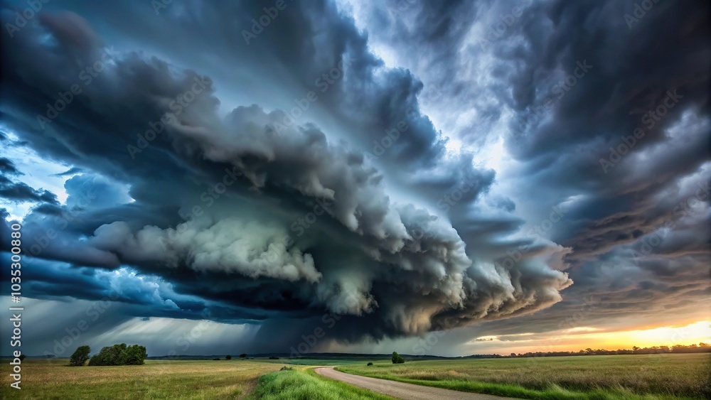 Dark storm clouds covering the sky in rainy season Dark storm clouds covering the sky in rainy season