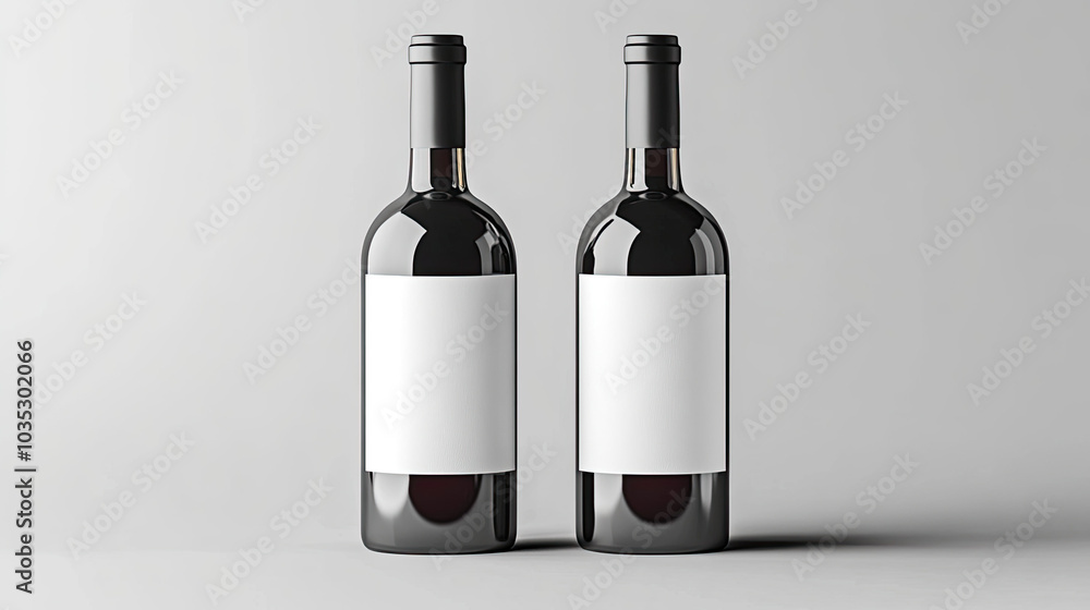Wine Bottle Mockup, high-end and customizable with realistic high-resolution rendering, ideal for branding, packaging design, and elegant presentations, AI Generative Wine Bottle Mockup, high-end and customizable with realistic high-resolution rendering, ideal for branding, packaging design, and elegant presentations, AI Generative
