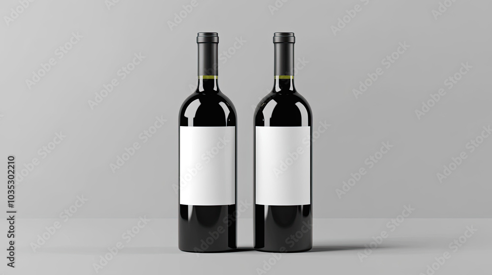 Wine Bottle Mockup, high-end and customizable with realistic high-resolution rendering, ideal for branding, packaging design, and elegant presentations, AI Generative Wine Bottle Mockup, high-end and customizable with realistic high-resolution rendering, ideal for branding, packaging design, and elegant presentations, AI Generative