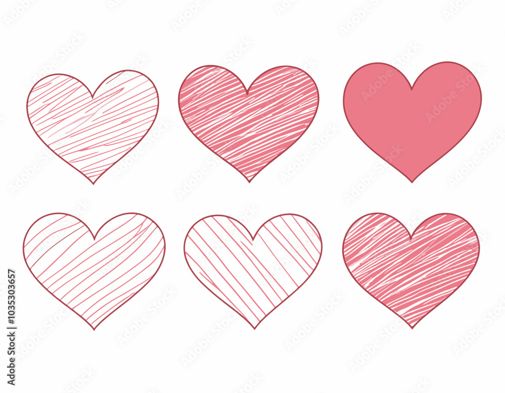 Set of hearts isolated on a white background Set of hearts isolated on a white background
