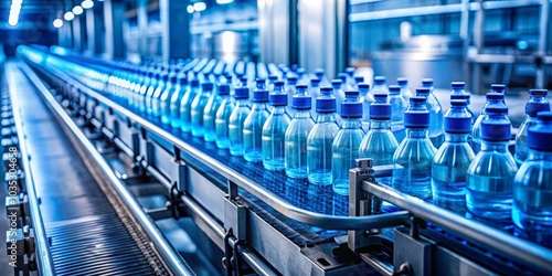 Bottled Water Conveyor Belt Production Line, Manufacturing, Industry