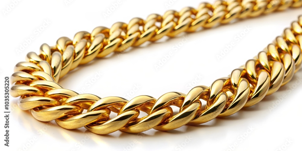 Obraz premium Close-up of Shiny Gold Chain Necklace, Jewelry, Luxury ,gold chain, necklace