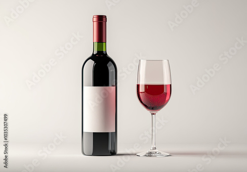 Wine Bottle Mockup, high-end and customizable with realistic high-resolution rendering, ideal for branding, packaging design, and elegant presentations, AI Generative