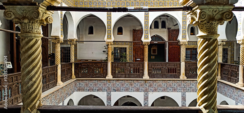 Ancient Islamic architecture in ancient houses in Algiers, Algeria Old palaces in Algiers, the capital of Algeria