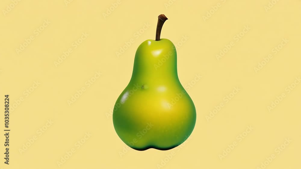 simple green pear placed against a light yellow background, creating a minimalist and fresh look. simple green pear placed against a light yellow background, creating a minimalist and fresh look.